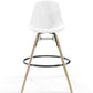Velvet Bar Stool - Scandinavian Design and Wooden Legs - Skögur
