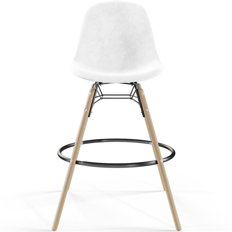 Velvet Bar Stool - Scandinavian Design and Wooden Legs - Skögur