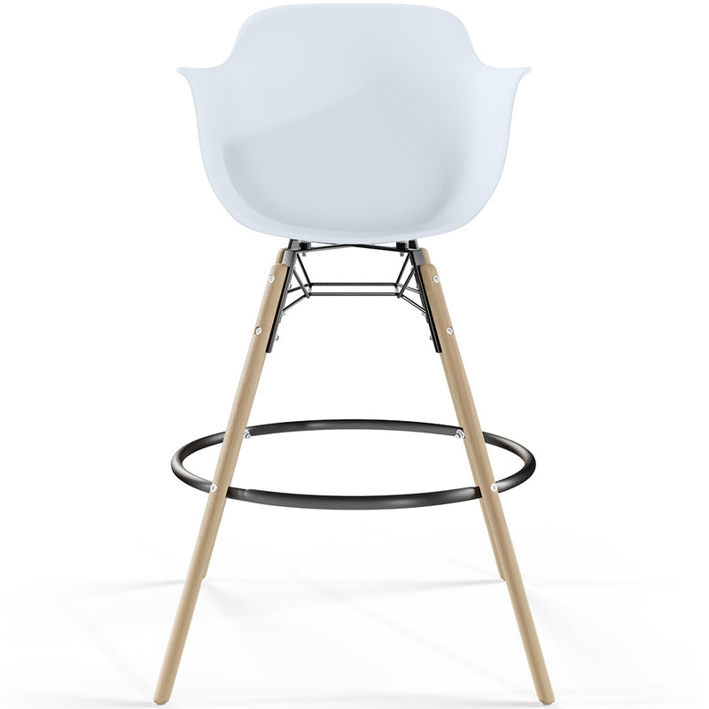 Bar Stool - Scandinavian Design - Wooden Legs - Pack of 4 - Nordika