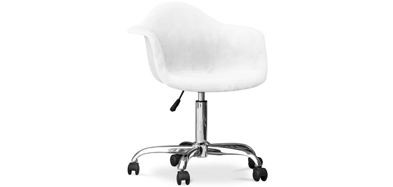 Chaise de bureau avec accoudoirs - Chaise de bureau pivotante avec roulettes - Grev