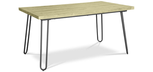 Table à manger rectangulaire - Style industriel - Bois et métal - 150cm - Hairpin