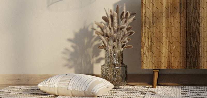 Almofada quadrada de fio reciclado ao estilo Boho Bali, capa + enchimento - Christina
