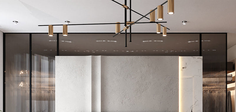 Modern hanging light, metal LEDs - Piper
