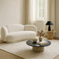Curved Sofa Upholstered In White Bouclé – Modern And Elegant Design - Sorela