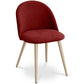 Dining Chair Upholstered in Fabric - Scandinavian Style Solid Natural Wood Style Legs- Evelyne