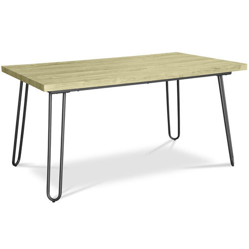 Table à manger rectangulaire - Style industriel - Bois et métal - 150cm - Hairpin
