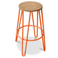 Taboret Okrągły - Design Industrialny - Drewno i Metal - 74cm - Hairpin