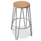 Taboret Okrągły - Design Industrialny - Drewno i Metal - 74cm - Hairpin