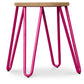 Okrągły stołek barowy - industrialny design - drewno i stal - 44cm - Hairpin