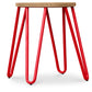 Okrągły stołek barowy - industrialny design - drewno i stal - 44cm - Hairpin