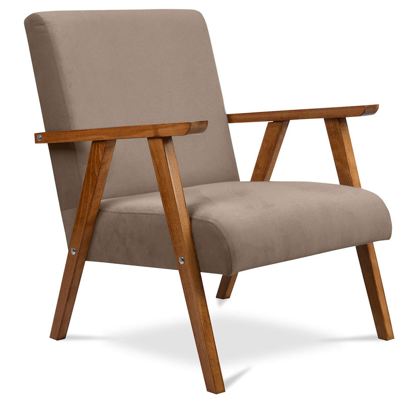 Fauteuil en bois avec accoudoirs - Revêtu de tissu - Odí