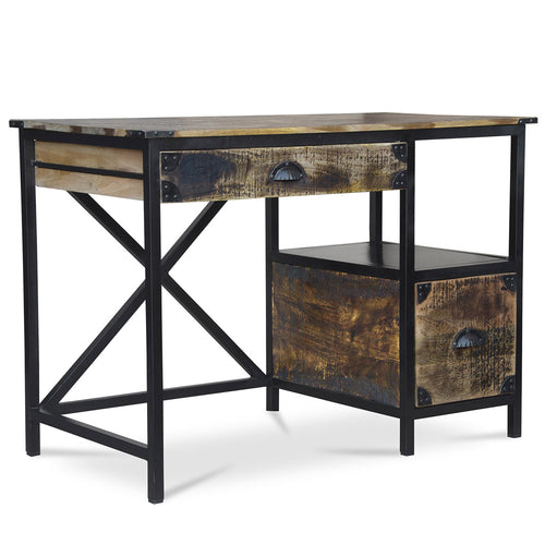 Bureau en Bois avec Tiroirs - Design Industriel - Nashville