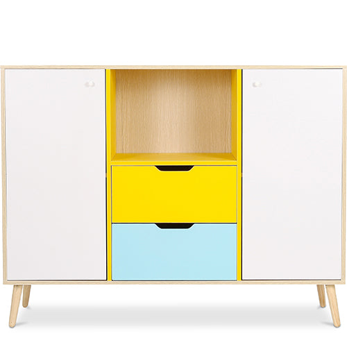 Buffet en Bois - Design Multicolore - Style Scandinave - Grap