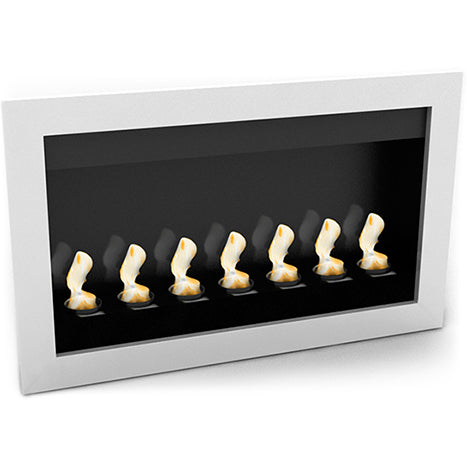 Contemporary white wall-mounted bio ethanol fireplace - VPF-FD50-WHITE