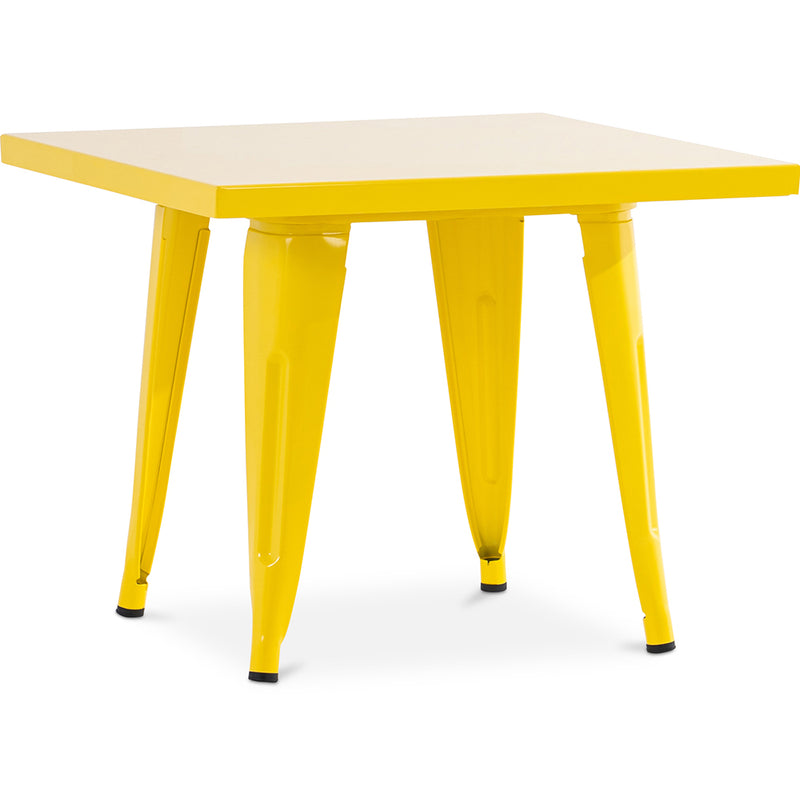 Table carrée pour enfants - Industrielle - Métal - 60cm - Stylix