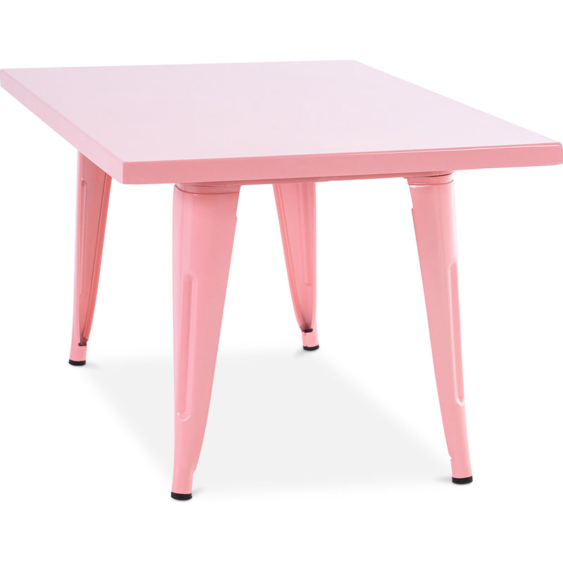 Table carrée pour enfants - Industrielle - Métal - 60cm - Stylix