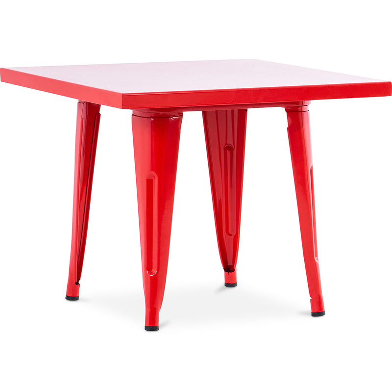 Table carrée pour enfants - Industrielle - Métal - 60 cm - Stylix