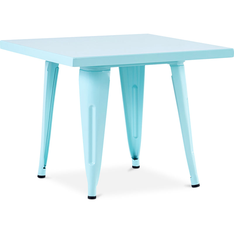 Table carrée pour enfants - Industrielle - Métal - 60 cm - Stylix