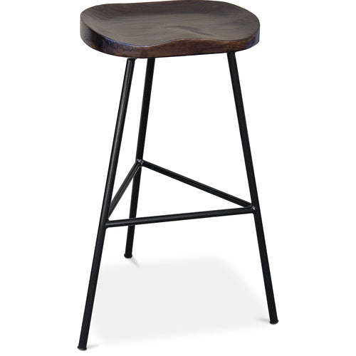 Tabouret de bar - Design industriel - Bois et métal - 73 cm - Kangee