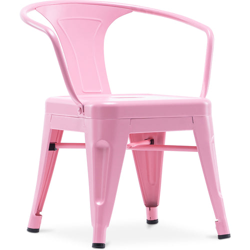 Chaise enfant avec accoudoirs - Chaise enfant design industriel - Acier - Stylix