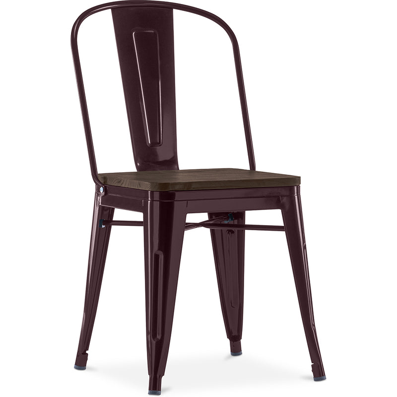 Esszimmerstuhl - Industrielles Design - Holz und Stahl - Stylix