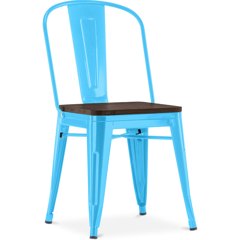 Esszimmerstuhl - Industrielles Design - Holz und Stahl - Stylix