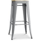 Bar Stool - Industrial Design - Steel & Wood - 76cm - Stylix