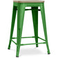 Industrialny stołek barowy - drewno i stal - 61cm - Stylix