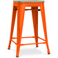 Industrialny stołek barowy - drewno i stal - 61cm - Stylix