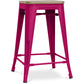 Industrialny stołek barowy - drewno i stal - 61cm - Stylix