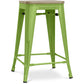 Industrialny stołek barowy - drewno i stal - 61cm - Stylix