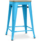 Industrialny stołek barowy - drewno i stal - 61cm - Stylix