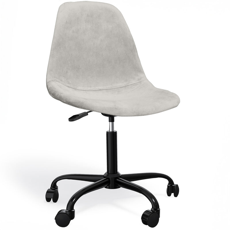 Silla de oficina giratoria con ruedas - Tapizado de terciopelo - Patas de acero negro - Denisse