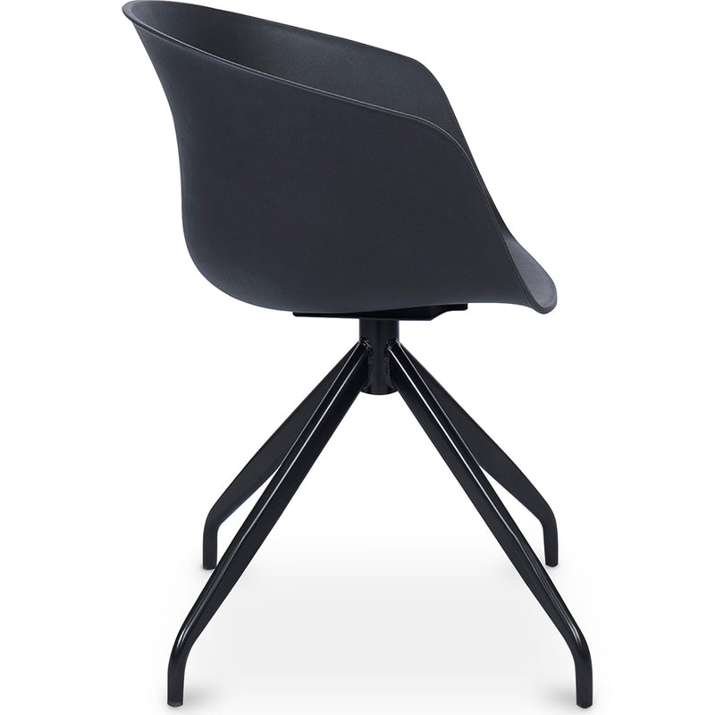 Upholstered Office Chair with Armrests - Black Design Desk Chair - Jodie - Joan