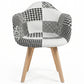Cadeira de jantar Dominic de estilo escandinavo branca e preta - Patchwork