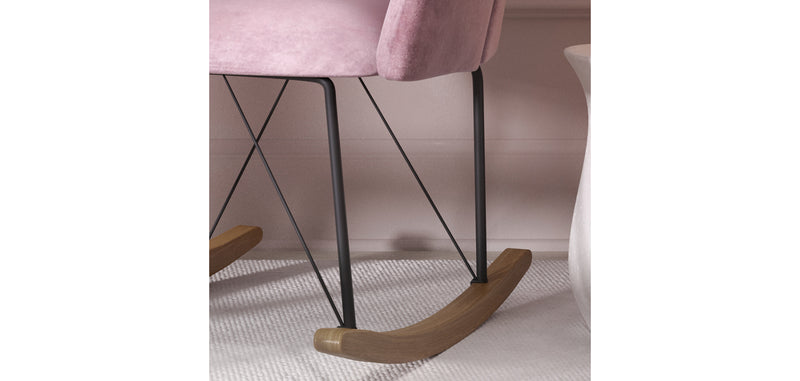 Fauteuil à Bascule avec Accoudoirs - Revêtu en Velours - Freia