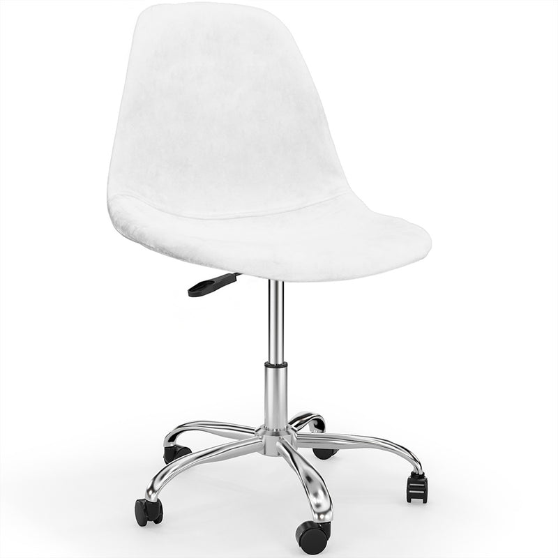 Office Chair Swivel with Wheels – Velvet Upholstery – Steel Legs - Denisse
