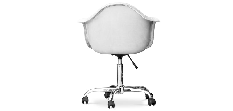 Chaise de bureau avec accoudoirs - Chaise de bureau pivotante avec roulettes - Grev