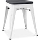 Taburete Diseño Industrial - Madera y Acero - 46cm - Stylix