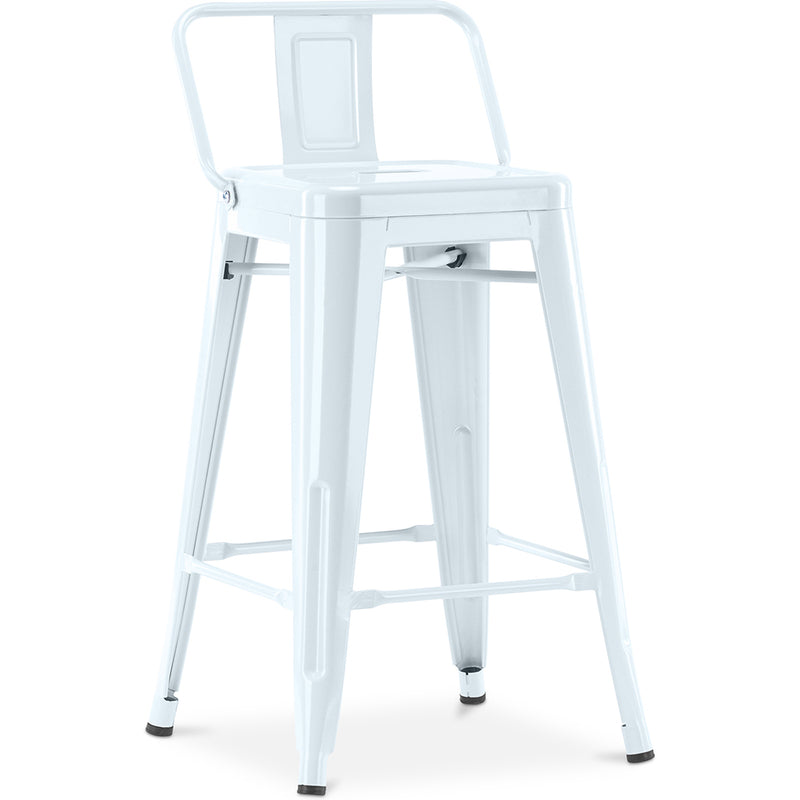 Barhocker mit Rückenlehne im Industriedesign - 60cm - Stylix