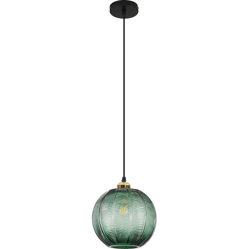 Lampe de plafond au design vintage - Suspension en forme de boule verte - Viola
