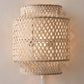 Bamboo Wall Lamp Shade Boho Bali Style Natural Woven Light Fixture For Bedroom Living Room Hallway