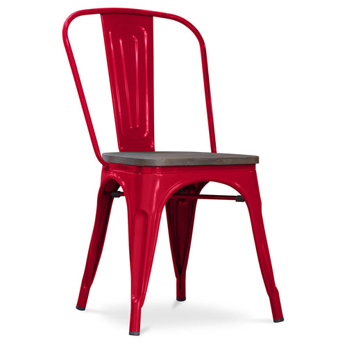 Chaise de salle à manger - Design industriel - Bois et acier - Nouvelle édition - Stylix