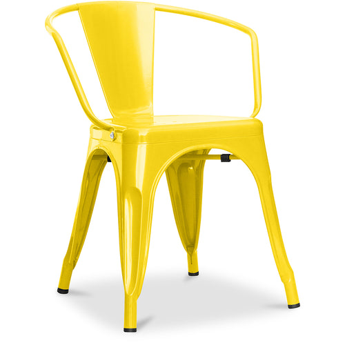 Chaise de salle à manger avec accoudoirs - Acier - Nouvelle édition - Stylix