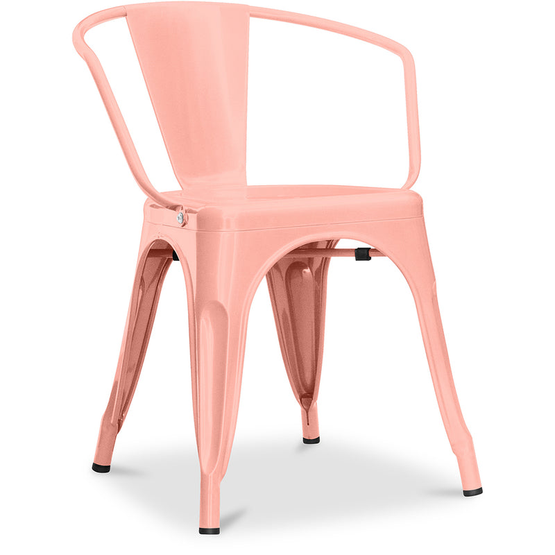 Chaise de salle à manger avec accoudoirs - Acier - Nouvelle édition - Stylix