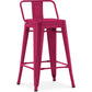 Bar stool with industrial design backrest - 60cm - Stylix