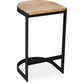 Taburete Diseño Industrial - Madera y Metal - 60cm - Lia