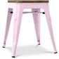 Industrial Design Stool - Wood and Steel - 45cm - Stylix
