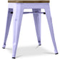 Industrial Design Stool - Wood and Steel - 45cm - Stylix