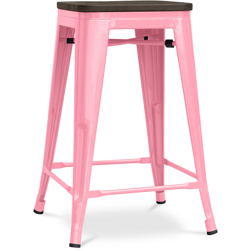 Barhocker - Industrielles Design - Holz und Stahl - 60cm - Stylix